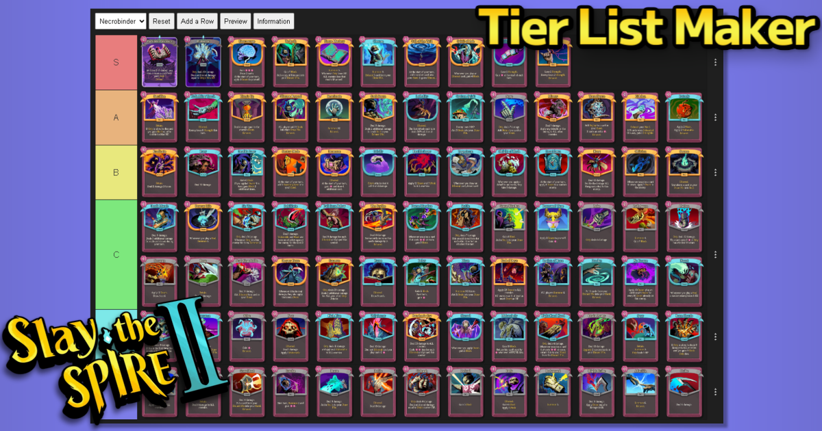 Slay the Spire 2 Tier List Maker