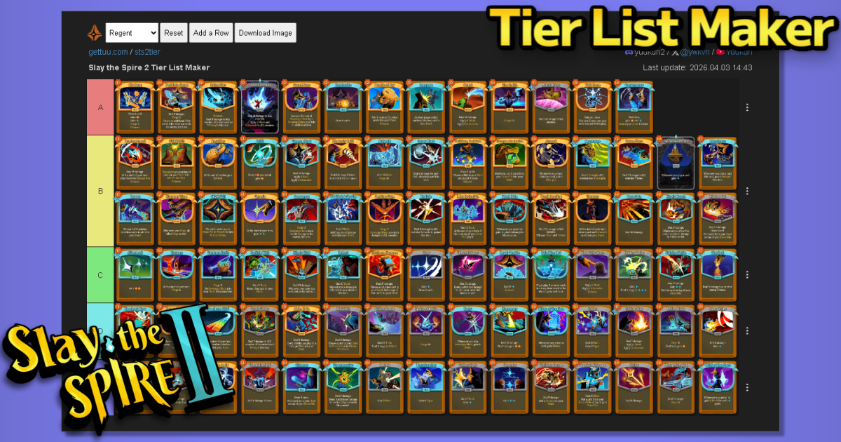 Slay the Spire 2 Tier List Maker